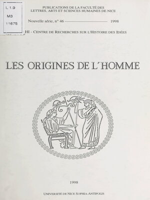 cover image of Les origines de l'homme d'après les Anciens